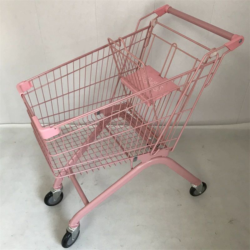 쇼핑카트 마트용 이동식 장보기 카트 가정용 접이식 철제 화이트 70L PU - 상세 이미지 4