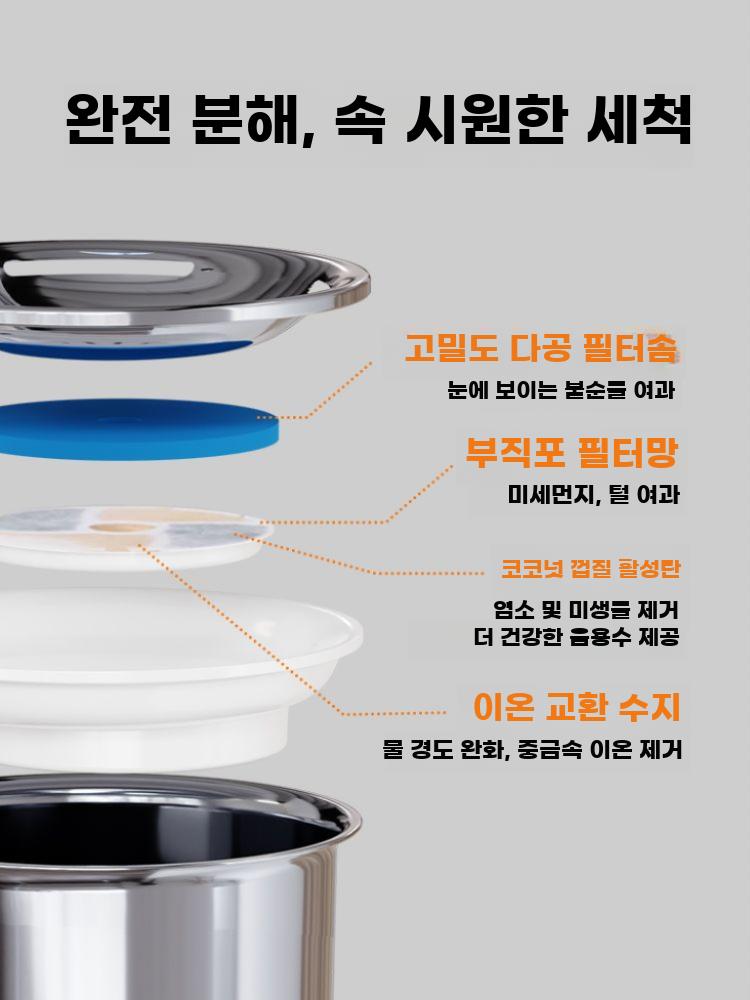고양이 자동정수기 스테인리스 강아지 스마트 급수기 가열 표준형(어댑터 포함) - 상세 이미지 5