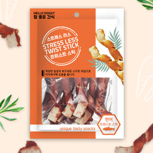 헬로도기 강아지육포 강아지저칼로리간식 져키 트위스트연어, 104g, 1개 솔직 후기 | 실제 사용자 리뷰 총정리 - 상품 이미지 1