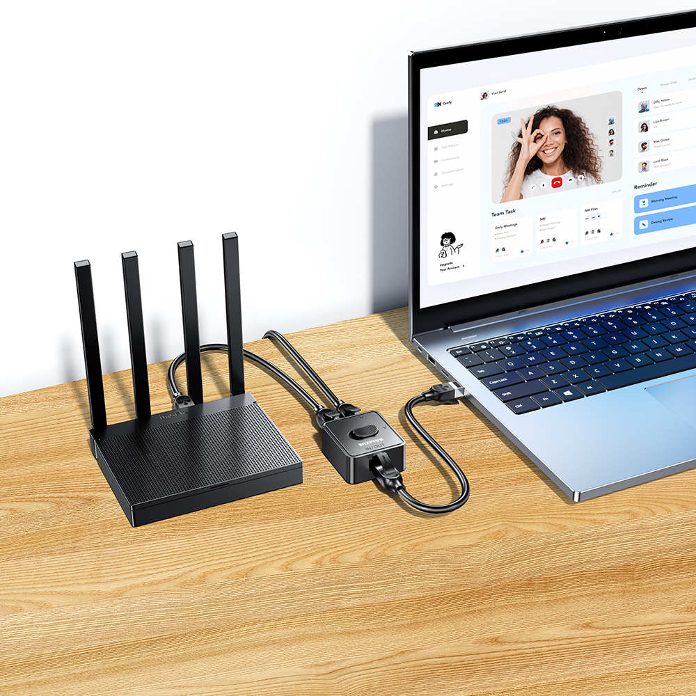 삼지 SAMZHE 2.5Gbps 1대2 양방향 기가 인터넷 랜 스위치 선택기 QHQ-01 - 상세 이미지 4