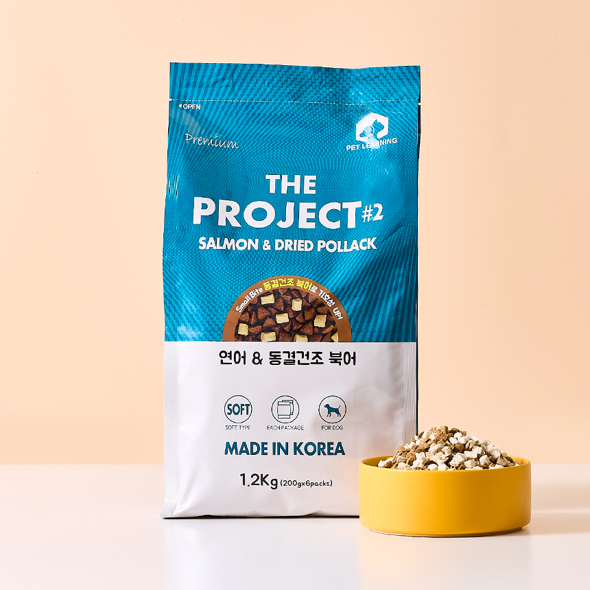 펫러닝 국내산 더프로젝트 강아지 동결건조 동결건조사료 연어, 1.2kg, 1개 - 상품 이미지