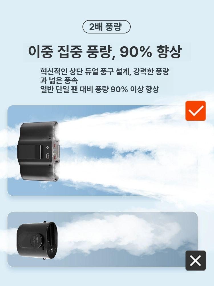 휴대용 허리 선풍기 클립형 벨트형 야구장 쿨링 클립팬 바디팬 등산 옷속 - 상세 이미지 2