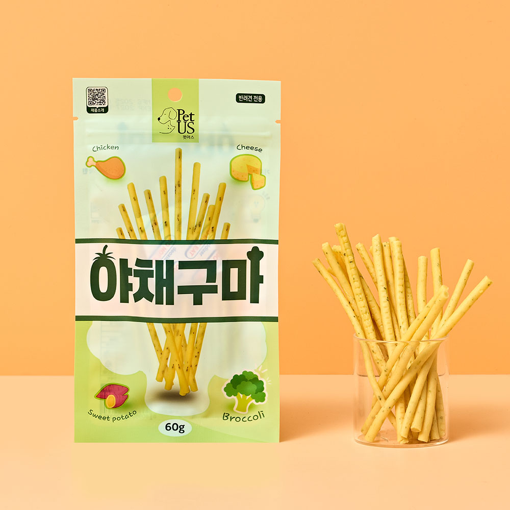 펫어스 야채구마 강아지치즈 강아지저칼로리간식 치킨 고구마 당근 애견간식 60g - 상세 이미지 2