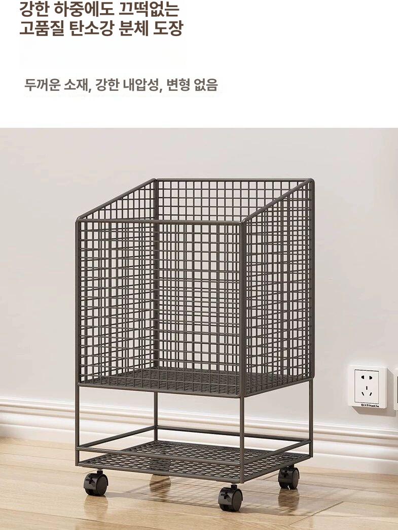 요가매트보관함 수납 이동식 운동기구 정리함 거치대 라켓 매트 테스 철제 정리대 폼롤러 - 상세 이미지 3