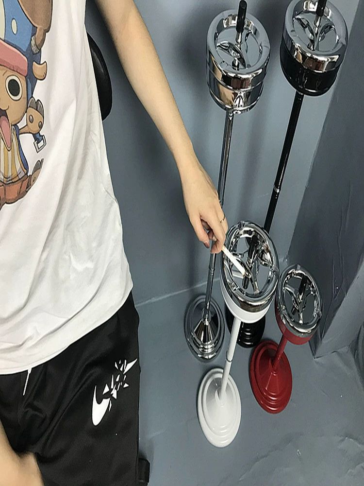 스탠드 재떨이 회전식 뚜껑 업소용 야외 꽁초 통 재털이 휴지통 - 상세 이미지 3
