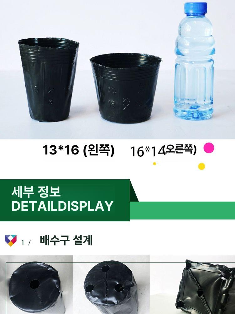 플라스틱 비닐화분 사각 분갈이 묘목포트 비닐 5000개 모델 옥상정원 이쁜화분 가드닝용품 - 상세 이미지 3