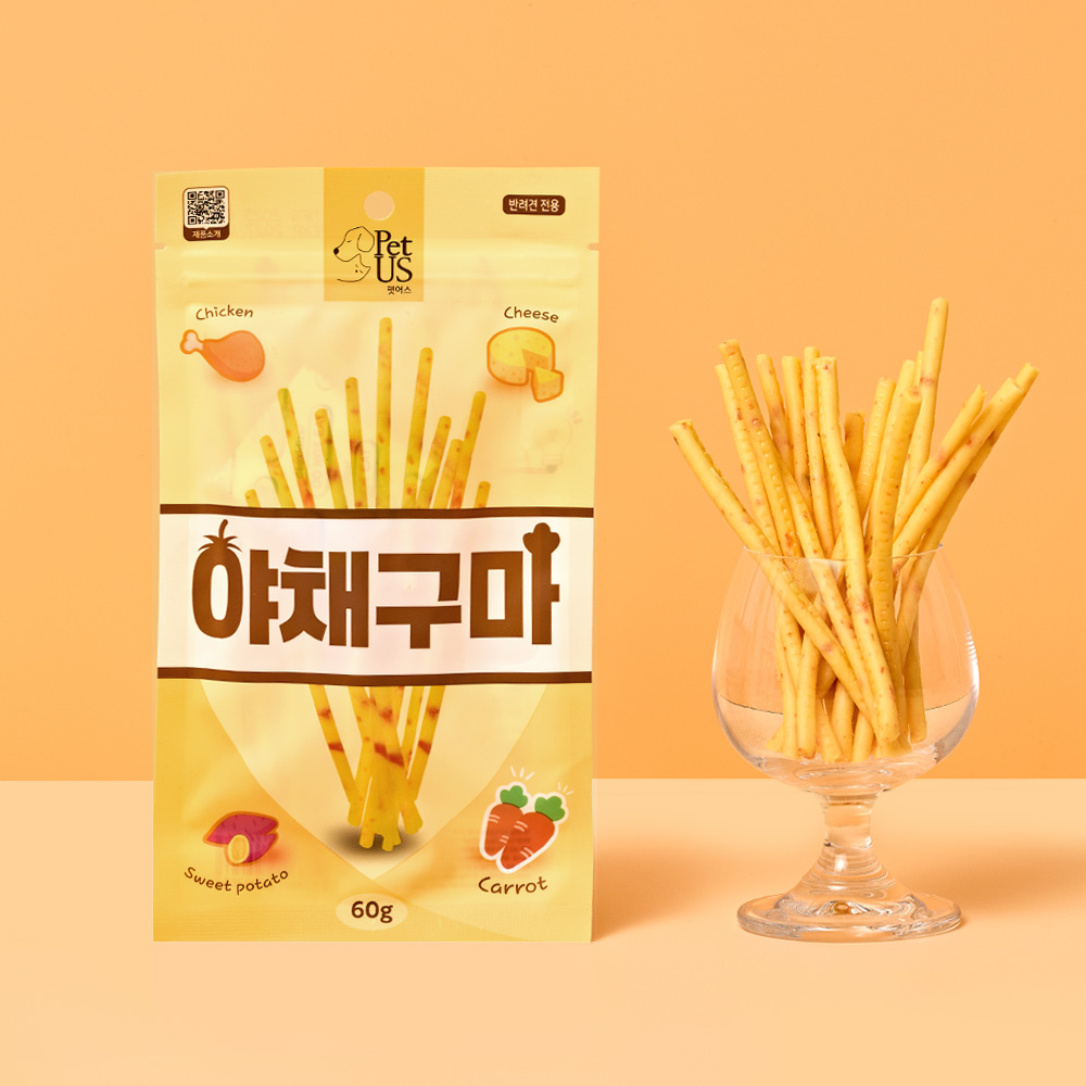 펫어스 야채구마 강아지치즈 강아지저칼로리간식 치킨 고구마 당근 애견간식 60g - 상세 이미지 3