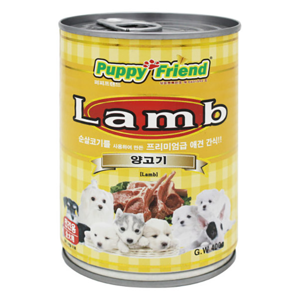 퍼피프랜드 강아지캔 강아지통조림 애견 습식 유동식 양고기(대용량), 400g, 1개 - 상품 이미지