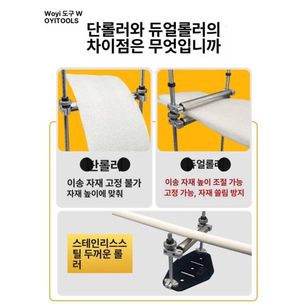 강력한 그라인더 거치대 받침대 롤러 클래식 절단기 배관 보조 15cm 높이 조절 2개 10.클래식 롤러 브래킷 15cm 높이 - 상세 이미지 4
