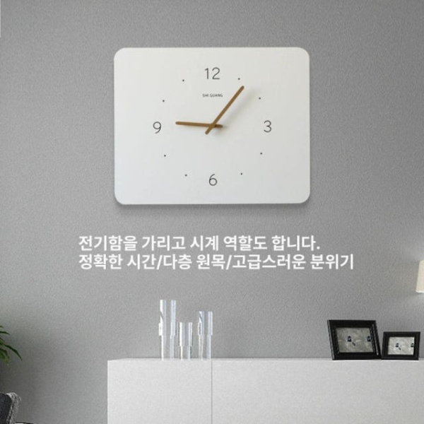 프리미엄 분전함 시계형 가로형 분전반 커버 현관 슬라이딩 가리개 단자함 내추럴우드컬러 풀넘버스타일 가로 35 x 25 26 16 오른쪽 2.9cm 가로 오른쪽 슬라이딩 2.9cm - 상세 이미지 4