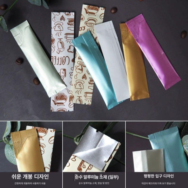 프리미엄 소형 크래프트 옐로우 미니 스틱 포장 100개입 일회용 분말 봉투 3 x 12cm100개 옐로우 크래프트 페이퍼 3 x 12cm100개 - 상세 이미지 3