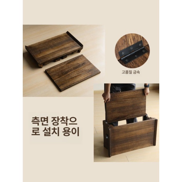 고풍스러운 전통 소반 간이테이블 찻상 술상 자개상 좌탁 호족반 대형 80 x 38x34 원목 평면 소형 60 x 35x23 - 상세 이미지 3
