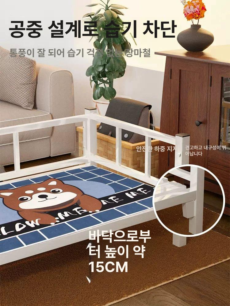 애견 침대 철제프레임 애완동물 강아지 반려동물 애완 블랙 원목 쇼파 애견베드 중형견 이하 - 상세 이미지 2