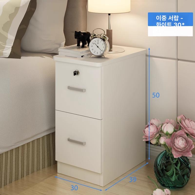 침실 서랍장 잠금 원룸 미니형 틈새 수납장 20cm레드 조립 필요 - 상세 이미지 3