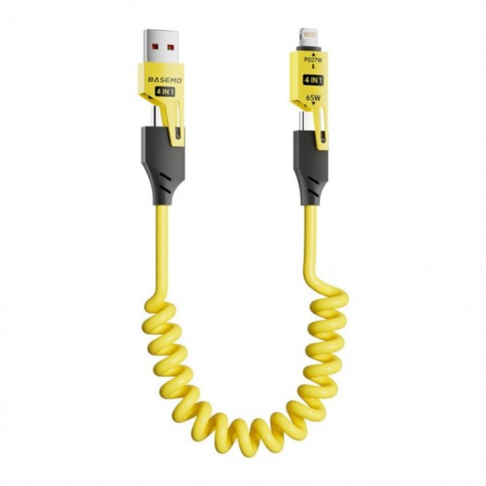 멀티 충전기 코일형 케이블 고속 다기능 65W 1.5M USB 호환성 - 상품 이미지