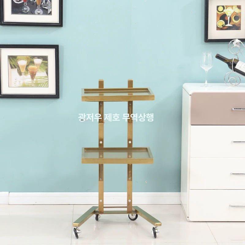 접이식 트롤리 웨건 수납 폴딩 주방 선반 철제 미용 이동식 스테인레스 - 상세 이미지 2