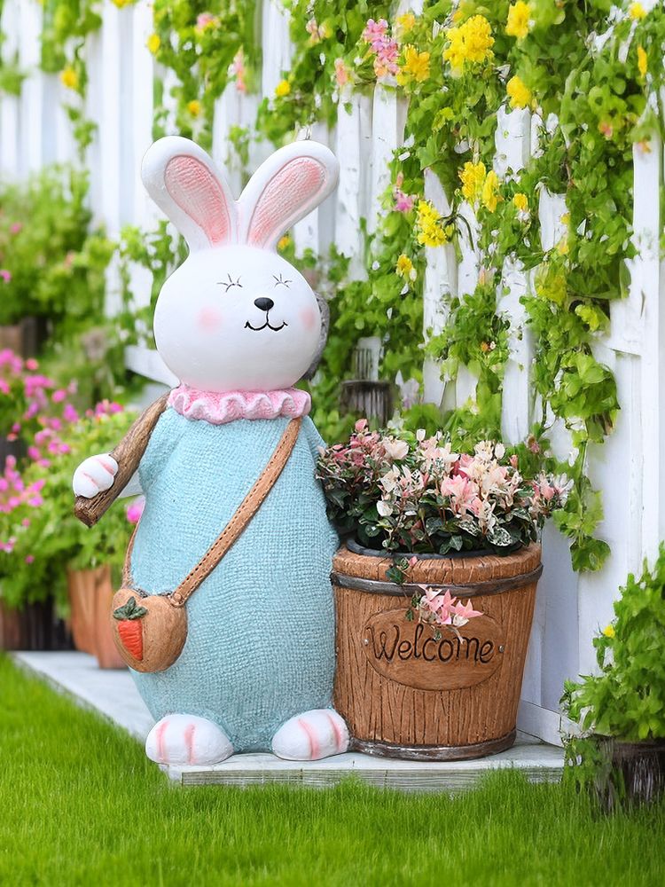 정원 토끼 인형 가든 소품 산책로 화단 마당 조형물 장식 - 상세 이미지 3