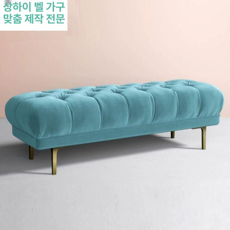 벨벳 벤치소파 패브릭 카페 긴의자 인테리어 벤치의자 벤치형 베드벤치 골드 - 상세 이미지 4