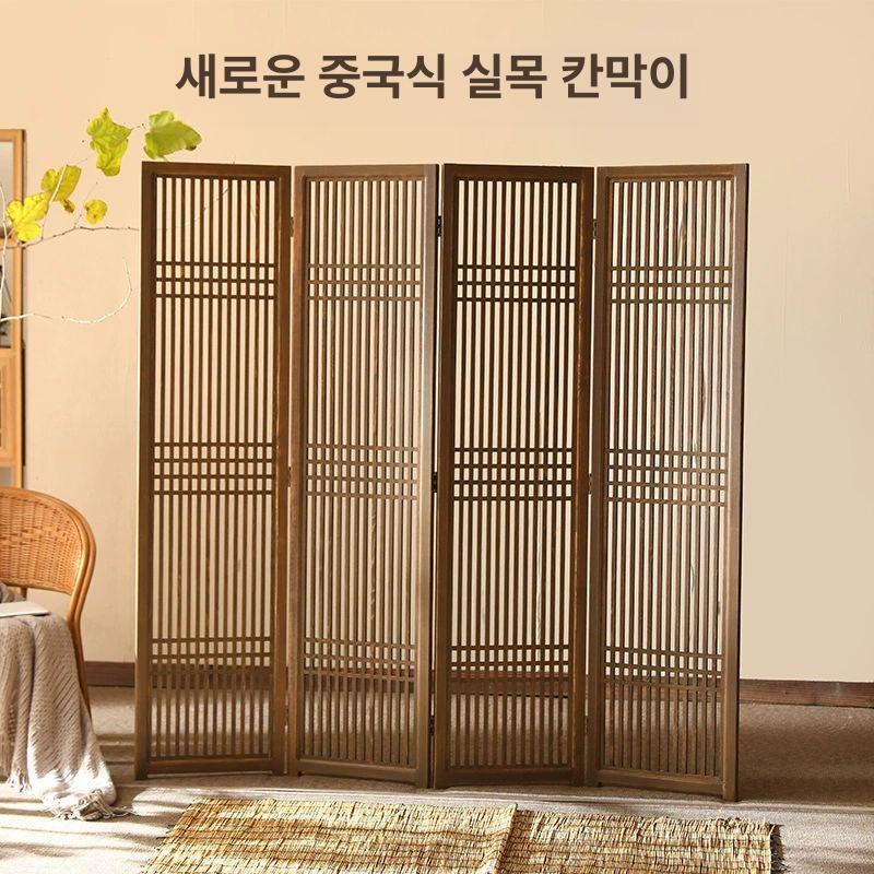 전통 한옥 파티션 실내 스크린 가벽 목재 식당 접이식 가림막 카페 - 상세 이미지 2