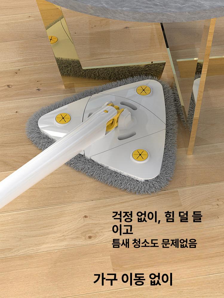 손세탁 필요 없는 밀대 청소 삼각 도구 걸레 천장 유리 회전 - 상세 이미지 3