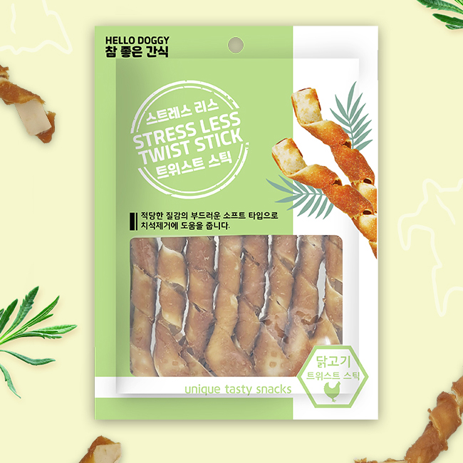 헬로도기 강아지육포 강아지저칼로리간식 져키 트위스트치킨, 104g, 1개 제품 이미지