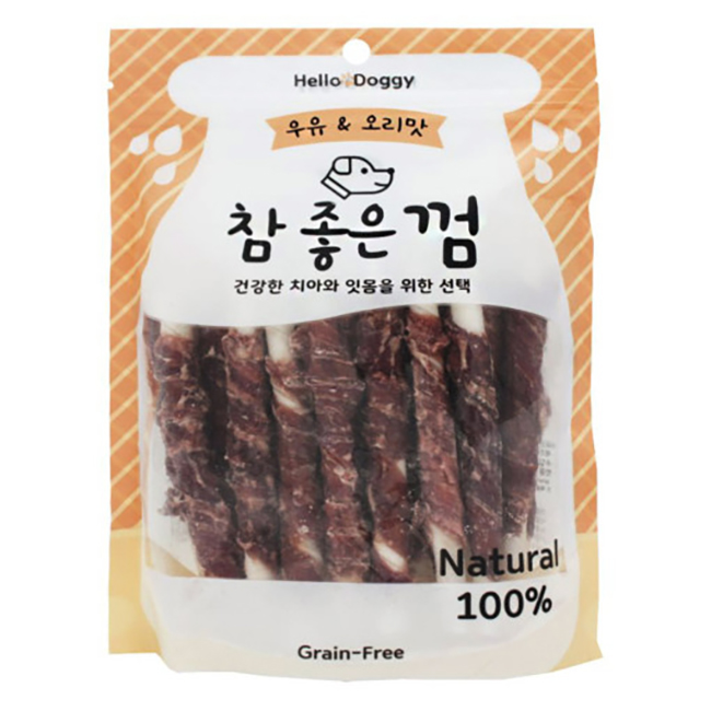 헬로도기 참좋은 강아지양치껌 덴탈껌 이갈이간식 우유+오리스틱, 24개입, 1개 - 상품 이미지