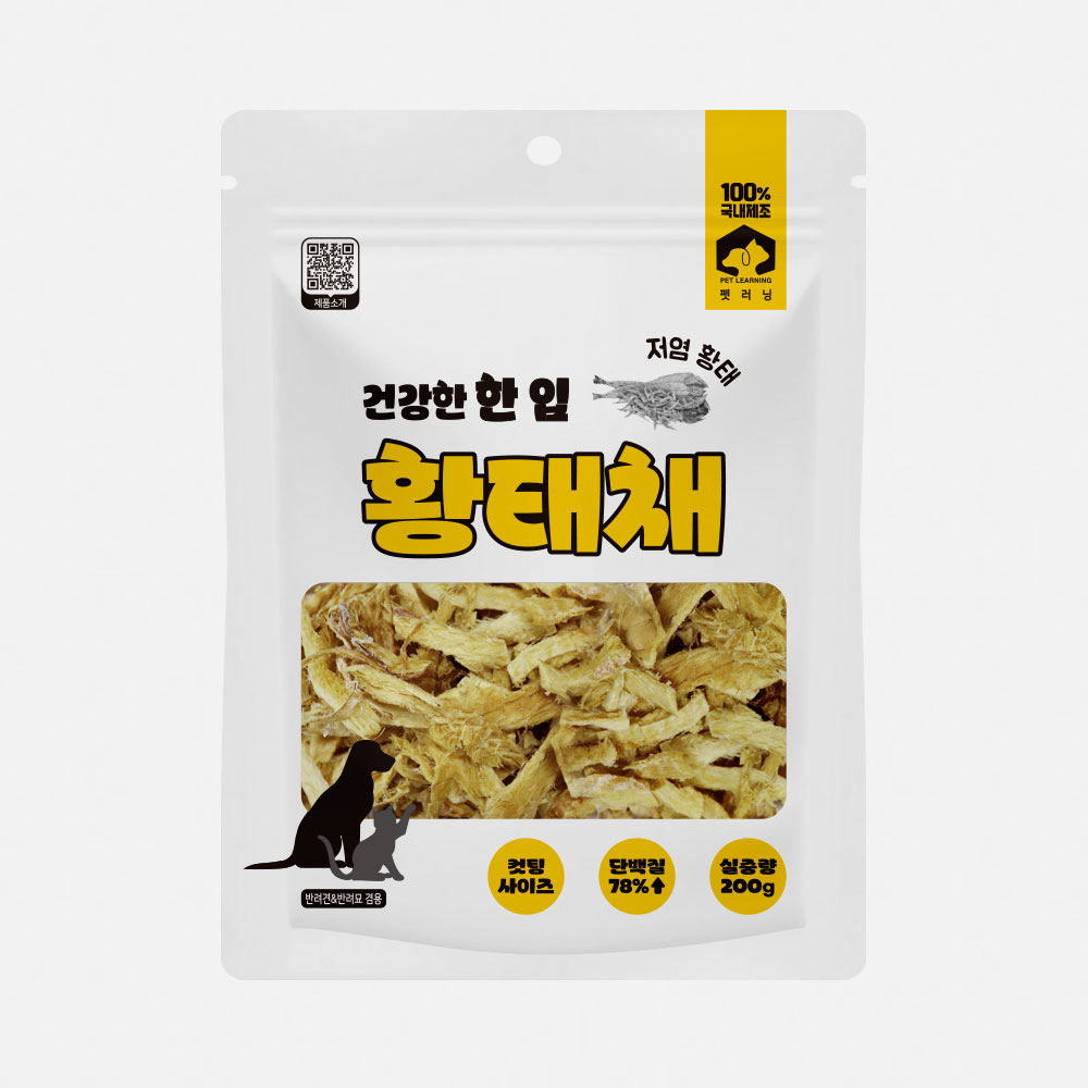 펫러닝 국내산 강아지수제간식 다이어트 보양식 황태채, 200g, 1개