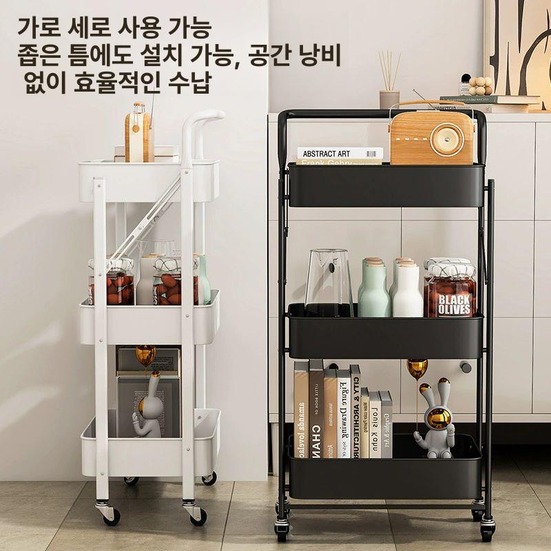 수납장 보관함 책실용 다중 욕실용 휠 이동 레이어 정리함 정리장 - 상세 이미지 4