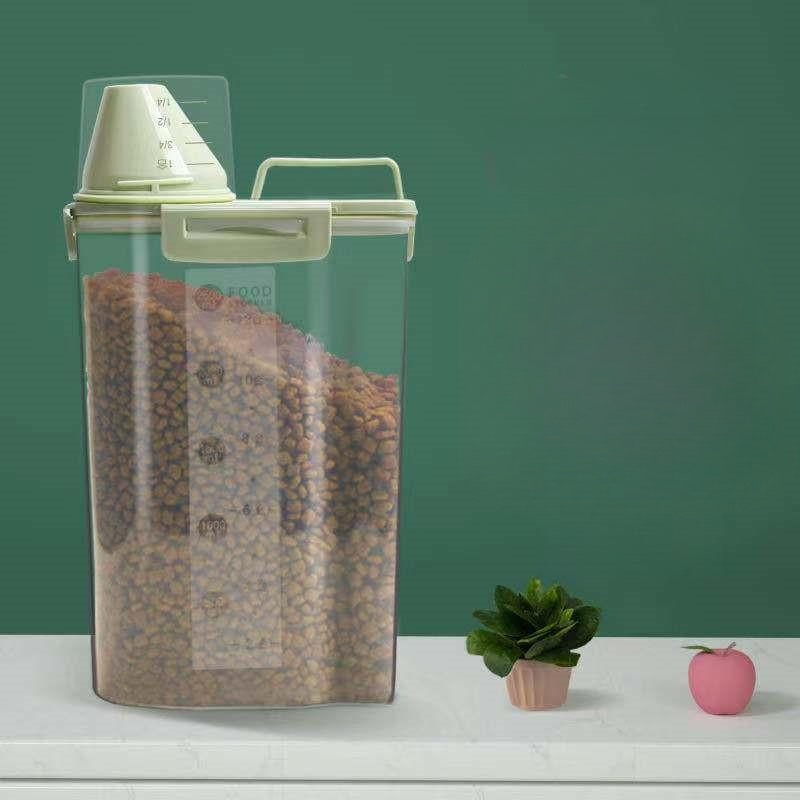 사료 보관함 저장통 대용량 다용도 투명 보관통 습기차단 PET 프리미엄 소재 마차그린 3.0L - 상품 이미지