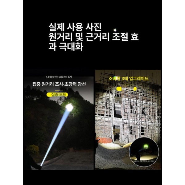 최강 탐조등 장거리 충전식 고성능 비상용 강광원 야외용 H30 강화 버전 P166화이트 H30 P100정원형코어 - 상세 이미지 2