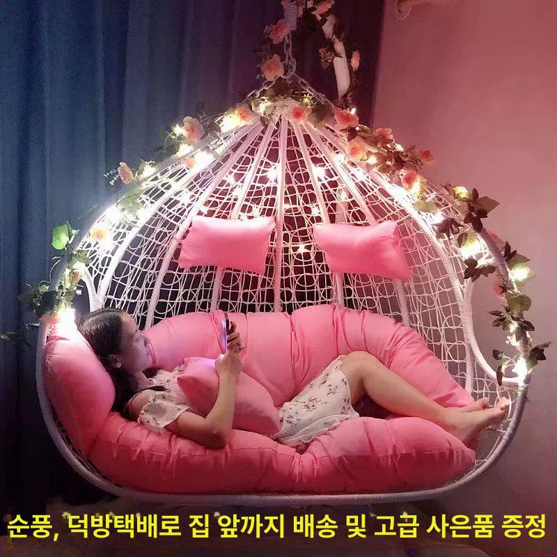 행잉체어 그네의자 흔들의자 등나무 테라스 발코니 카페 야외 펜션 - 상세 이미지 2