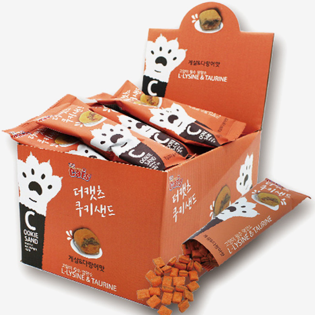 더캣츠 쿠키샌드 고양이쿠키 고양이과자 간식 게살+가다랑어, 600g, 1개 제품 이미지
