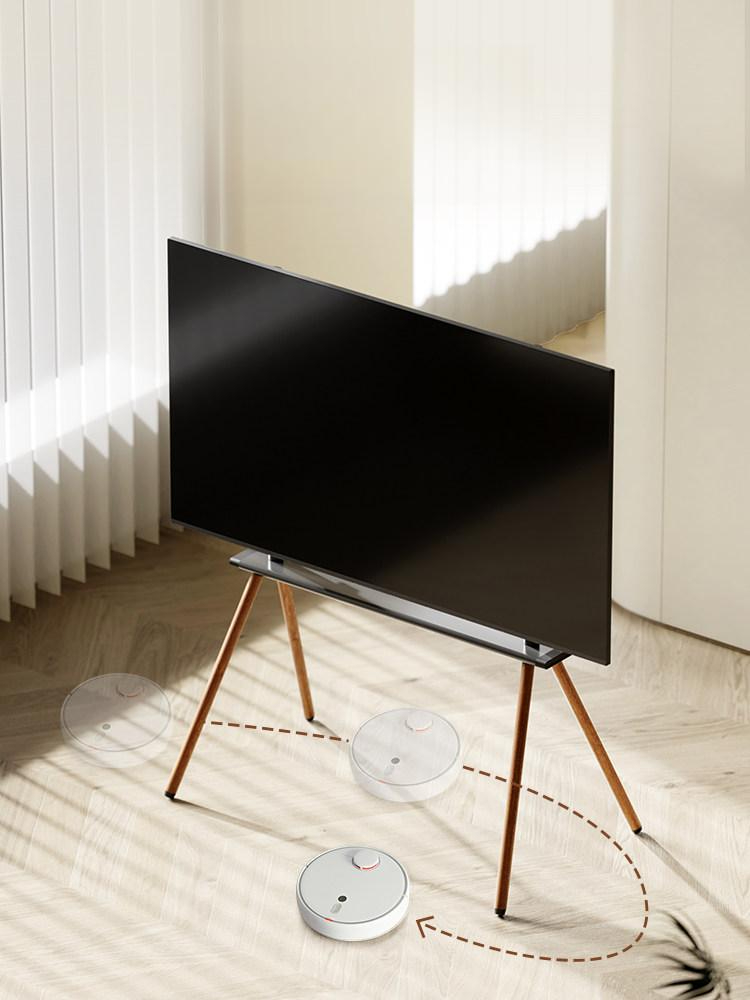 TV 이동식 거치대 이젤형 상하좌우 회전 벽면 밀착 모바일 모델+블랙 40-75인치 60KG - 상품 이미지