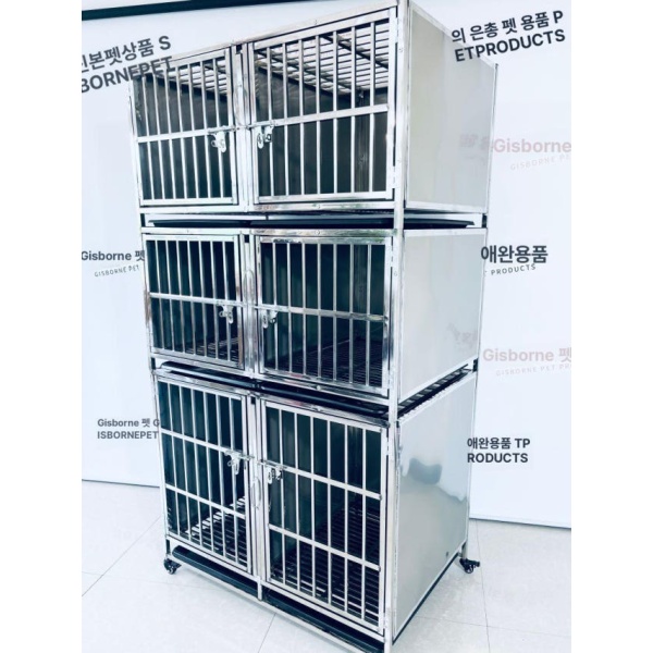 프리미엄 강아지 펫샵 분양장 동물병원 펜스 케이지 격리장 길이 95x폭 63x높이 118 4칸 모두 전체 사각 튜브 모델 슈퍼물림방지 높이 프레임 사각 튜브+원형 튜브 물림방지없음 - 상세 이미지 4