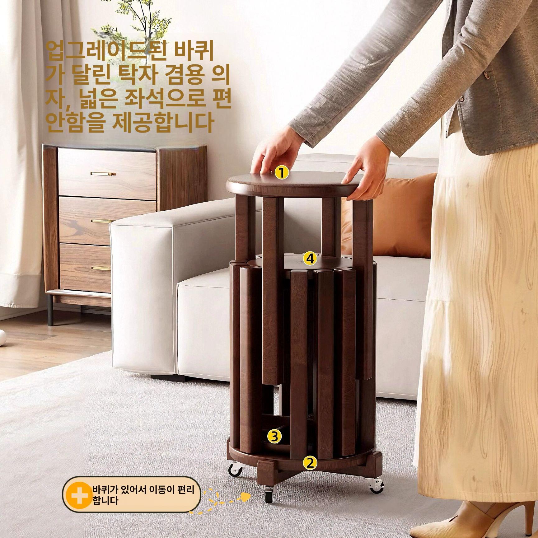 원목 스툴 사이드테이블 멀티의자 쌓는의자 카페 포개지는 보조의자 인테리어 - 상세 이미지 2