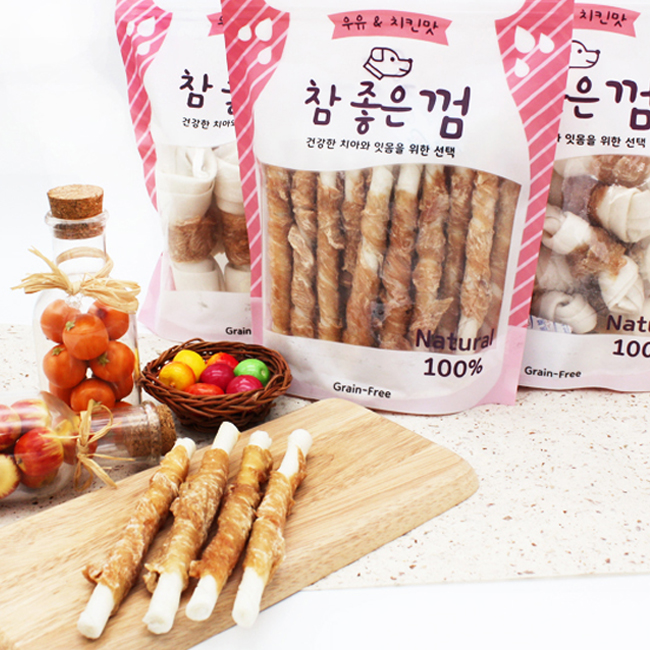헬로도기 참좋은 강아지양치껌 덴탈껌 이갈이간식 우유+치킨스틱, 24개입, 1개 - 상세 이미지 2