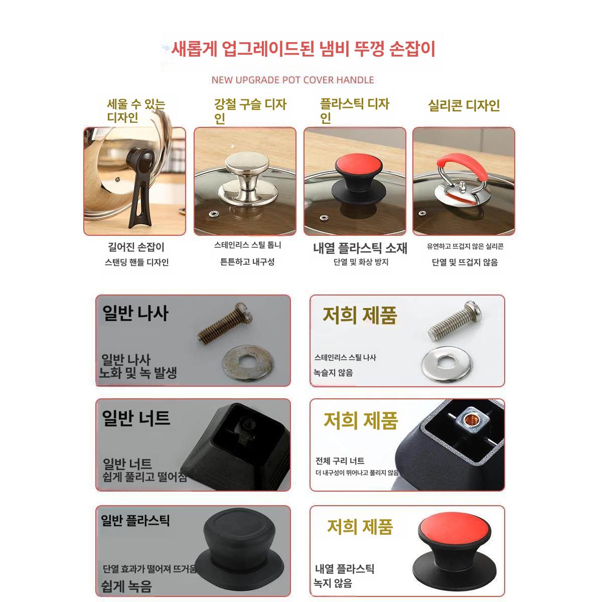 대형 냄비 뚜껑 덮개 커버 가정용 스테인리스 프라이팬 30cm [순강 손잡이] - 상세 이미지 3