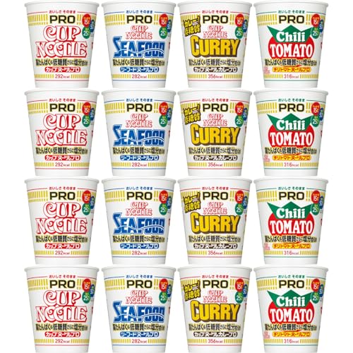 컵누들 일본 닛신 컵라면 PRO 4종X각 4개 어쏘트 총 16개 모음 카레 포함 세트 구매