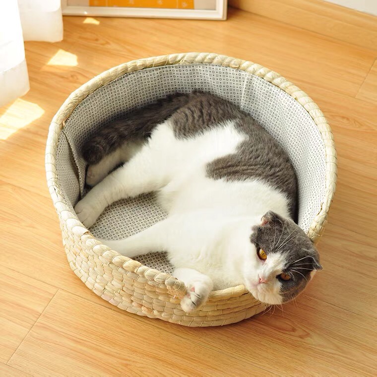 고양이 강아지 쿠션 바구니 중형 박스집 캣타워 실내 애묘 애견 보온 닭집 알집 둥지 가정용 - 상세 이미지 3