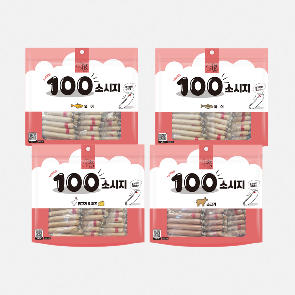 펫어스 100소시지 강아지소세지 대용량 통살 간식 치킨+치즈 - 상세 이미지 2