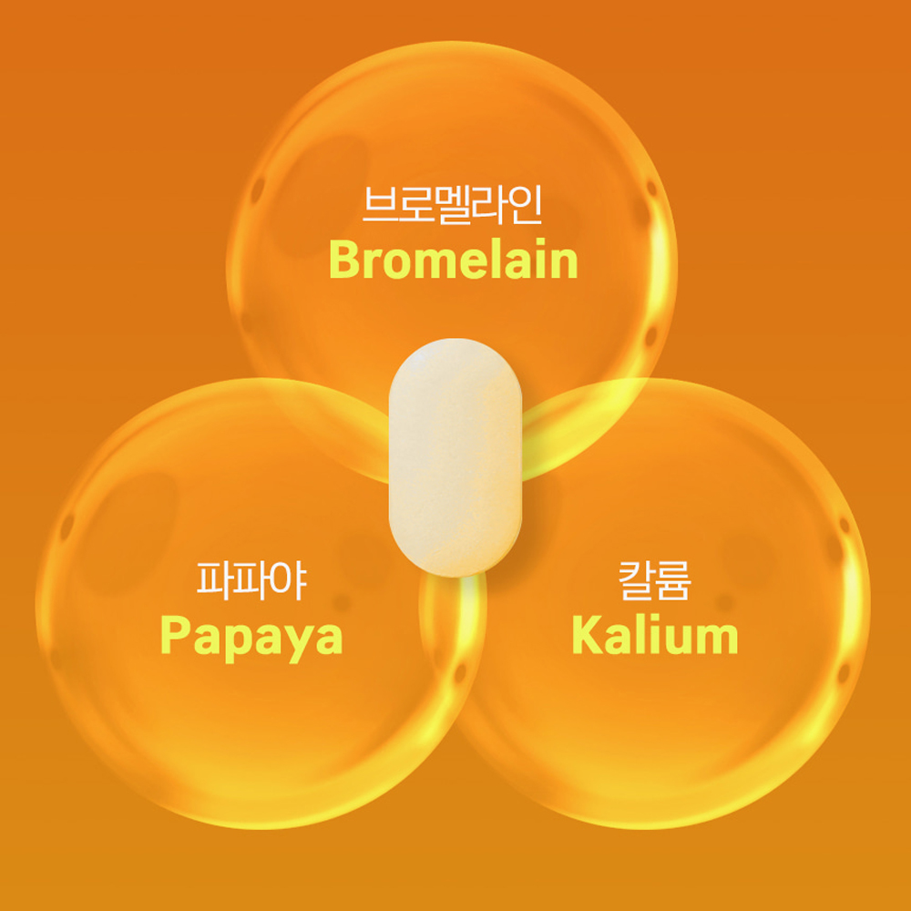 파인애플 효소 브로멜라인 퀘르세틴 정 브로멜라인 파파인 효소 단백질분해 케르세틴 60정 이미지 7