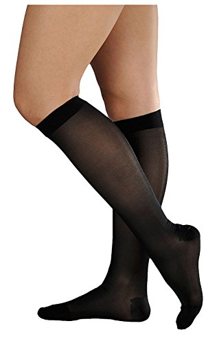 알케어 안실크-2 브라이트 하이삭스(발가락 있음) 블랙 S 18573 탄성 스타킹 1박스(1족)