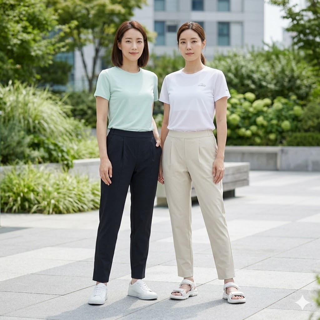 네파 여성 여름 아웃도어 냉감 방충 테이퍼드핏 캠퍼 등산바지 - 상세 이미지 4