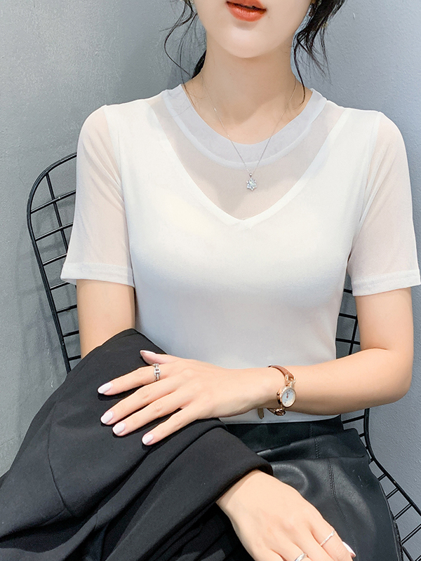방송댄스복 사교 라인댄스 여성 라틴 댄스상의 반팔 205 블랙 반팔 M 40-50kg - 상세 이미지 2