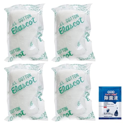 알케어 올 코튼 탄력 붕대 엘라스코트 75mmX4.5m(신장) X 4권 + 살균액 2ml 포함