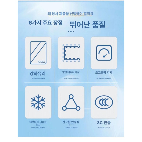 프리미엄 공간분리 유리 파티션 클린 가벽 폴라리스 535mmx330mm 양쪽 가장자리 맞춤형 한쪽 가장자리 - 상세 이미지 4
