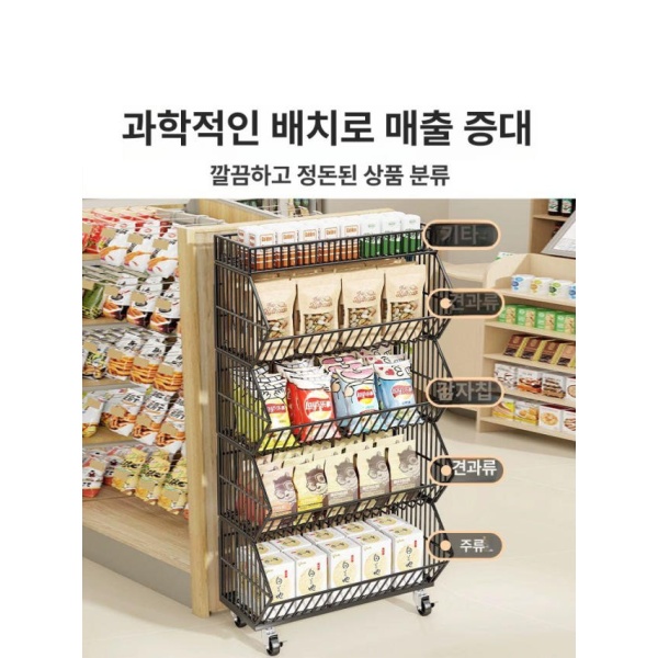 프리미엄 아크릴 투명 5단 블랙 대형 120 x 45x140 거치대 받침대 계단형 원형 편의점 악세사리 3단 블랙 소형 46 x 45x80 - 상세 이미지 2