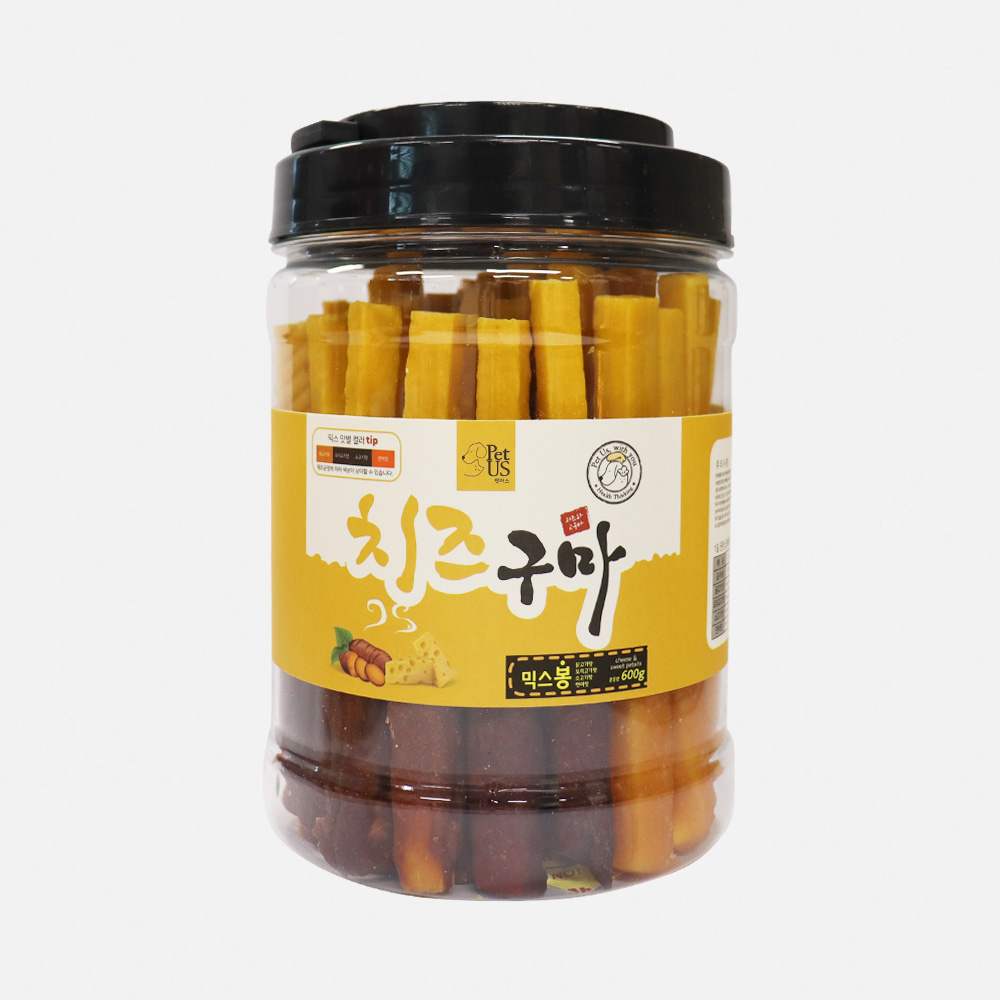 펫어스 강아지치즈 강아지저알러지간식 치즈구마 믹스 져키 600g 이미지 3