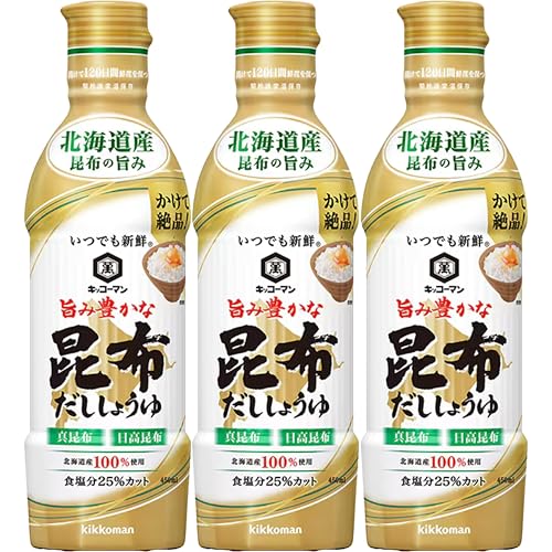 기꼬만 언제나 신선 감칠맛 풍부한 다시마 간장 450ml 3개