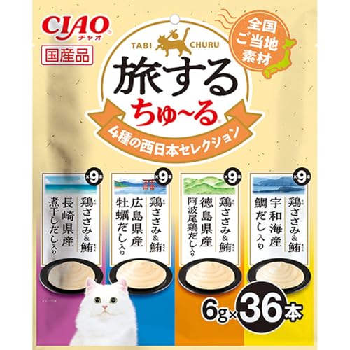 차오 여행하는 츄르 4종 서일본 셀렉션 6g x 36개